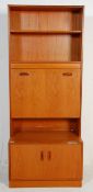 A vintage retro G Plan mid 20th Century teak wood wall unit  bookcase / drinks cabinet having a twin