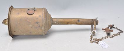 A 19th Century Victorian hanging clockwork brass spinning Roasting Jack for cooking meat in font