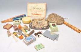 A collection of vintage 20th Century items to include two early 20th Century ladies hand bags, a