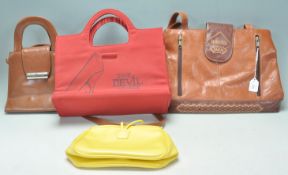 A mixed group of handbags, some designer to include Biboss Paris brown leather example, Fiorelli,