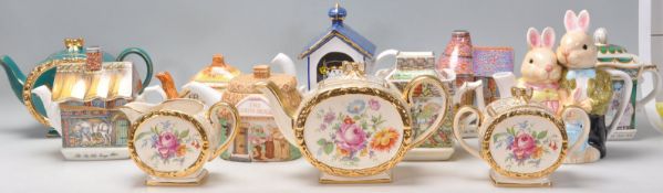A collection of twelve mostly Sadler tea pots to include ' The Old Pottery ', a Kensington Potteries