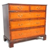 A 19th century George III mahogany inlaid chest of drawers. Raised on ogee bracket legs with 2 short