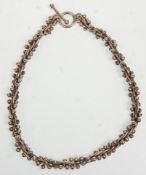 A good heavy 925 silver necklace having silver ball decoration a T-bar clasp. Stamped 925 Mexico.