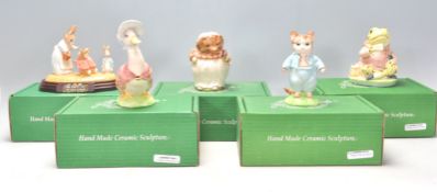 A good group of five Beswick Beatrix Potter porcelain figures (four being Gold Stamped) to include