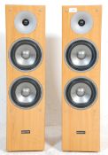 A pair of vintage Scott SJS-500CS hi fi floor standing speakers cased in beech wood. 175 Watts