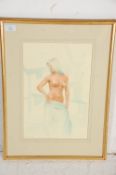 Alan Cownie (20th Century) - A 20th Century chalk pastel painting of a partially nude female