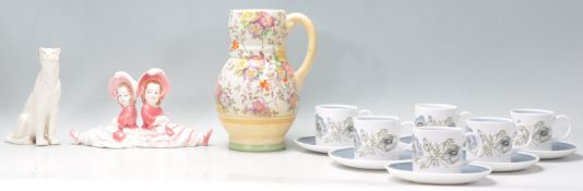 A collection of vintage retro 20th Century ceramics to include a rare Minton's salt glazed puma