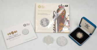 A group of fine silver proof coins to include 2015 'The Longest Reigning Monarch' £20 coin, Falkland