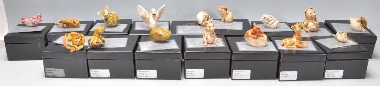 Harmony Kingdom - A collection of sixteen Fragile World resin animals figurines to include Octopus