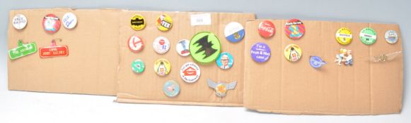 A collection of vintage retro collectable / advertising badges to include coca cola, Shell, Tonibell