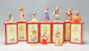 A group of ten Royal Doulton ceramic Bunnykins figures to include Tourist DB190, Judge DB188,