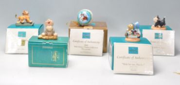 A group of five Walt Disney Classics Collection ceramic ornaments / figures to include Bambi 