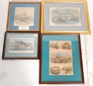 A collection of 19th Century American civil war related etchings to include; the Sassacus ramming