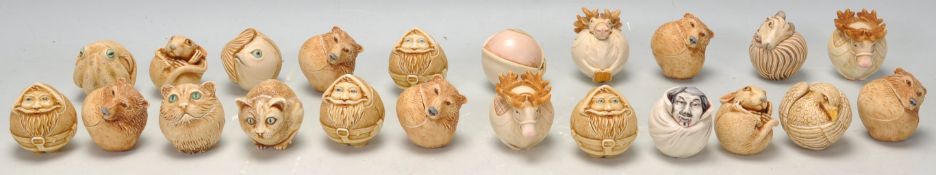 A group of twenty two Harmony Kingdom resin figurines / small boxes in the form of various animals