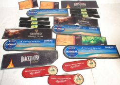 A collection of contemporary bar advertising beer mats to include Guinness, Blackthorn, Doom Bar,