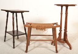 A Victorian style mahogany tripod plant stand tabl