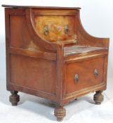A Georgian 19th century mahogany Library stepped commode having a panelled metamorphic folding