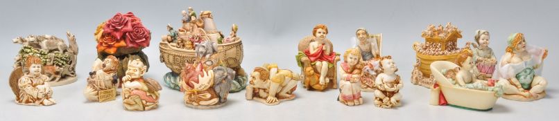 A group of sixteen Harmony Kingdom resin animal novelty figurines / trinket pots to include multiple