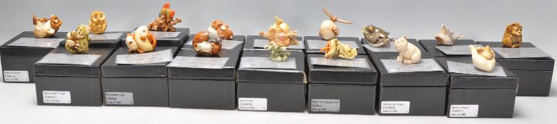 Harmony Kingdom - A collection of sixteen Fragile World resin animals figurines to include