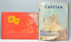 A vintage retro Wills's Capstan cigarettes advertising counter top display sign being cardboard