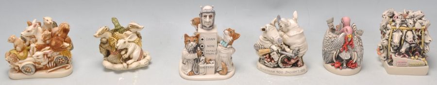 A group of six Harmony Kingdom cast resin ' Road kill ' figurines to include Roadkill, Roadkills