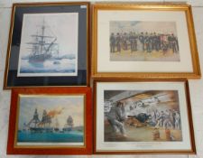 A group of four American Civil War related colour prints to include 100 Pounder Armstrong Rifled