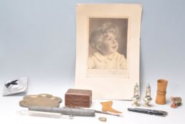 A mixed collection of vintage 20th Century items to include a Parker celluloid pen, a waterman's ink