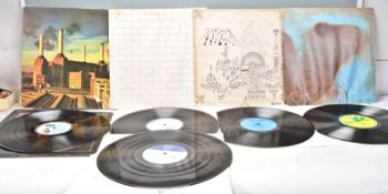 A group of four vinyl long play LP record albums by Pink Floyd to include – Meddle – Original
