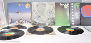 A group of five vinyl long play LP record albums by Yes to include – The Yes Album SD 8283  – Yes
