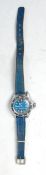 A Ladies Marine Star 17 jewels self winding Incabloc water resistant diver watch having a blue