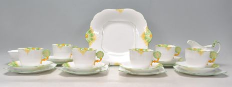 A vintage 1920's / 1930's Art Deco Aynsley 21 piece rare fine bone china tea service having a