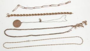 A mixed group of ladies silver jewellery to include a flat open panel bracelet having a lobster
