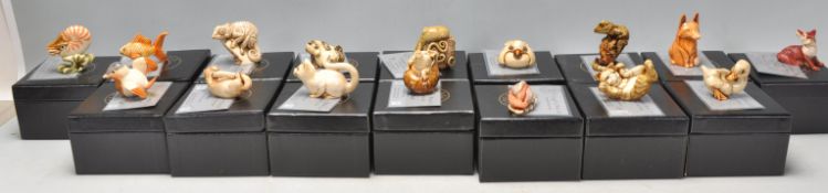 Harmony Kingdom - A collection of sixteen Fragile World resin animal figurines to include Otter,