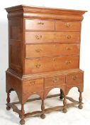 A William and Mary 18th Century fruitwood / cherry wood chest on stand of drawers. The top section
