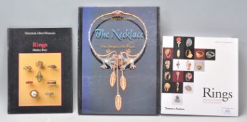A group of three jewellery reference books; Rings Jewelry of Power, Love and Loyalty by Diana