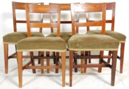 A set of 5 19th century George III mahogany inlaid dining chairs. Raised on square tapering legs