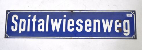 VINTAGE EUROPEAN PORCELAIN ENAMEL STREET SIGN