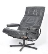 ORIGINAL KEBE 1970'S DANISH LEATHER SWIVEL CHAIR