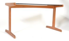 1960'S DANISH RETRO VINTAGE TEAK AND SMOKED GLASS