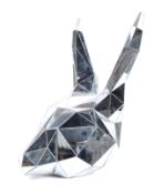 INCREDIBLE MIRRORED COSTUME RABBIT'S HEAD PROP