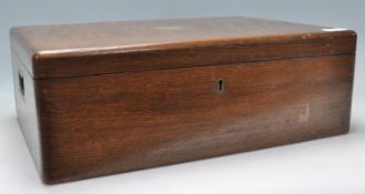 A Victorian 19th century oak cased canteen of cutl