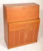 A mid century Danish teak wood bureau desk. Raised