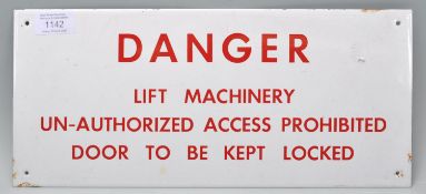 A vintage 20th Century enamel sign having white gr