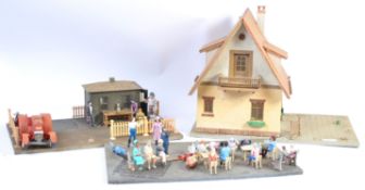 COLLECTION OF G SCALE GARDEN RAILWAY BUILDINGS AND FIGURES