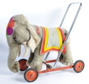 MID-CENTURY MERRYTHOUGHT TEDDY BEAR PUSH-ALONG ELEPHANT