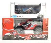 LARGE SCALE RADIO CONTROL MONSTER TRUCK AND BMW I8