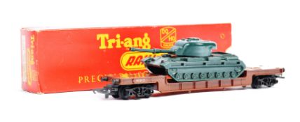 RARE VINTAGE TRI-ANG RAILWAYS WAGON WITH TANK LOAD - BOXED