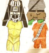 RARE VINTAGE ACAMAS TOYS STAR WARS VINYL DRESS-UP OUTFITS