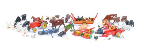 VINTAGE BRITAINS FARM FIGURES & DINKY TOYS FARM VEHICLES