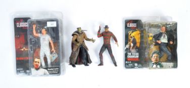 COLLECTION OF 4X NECA REEL TOYS HORROR FIGURES
